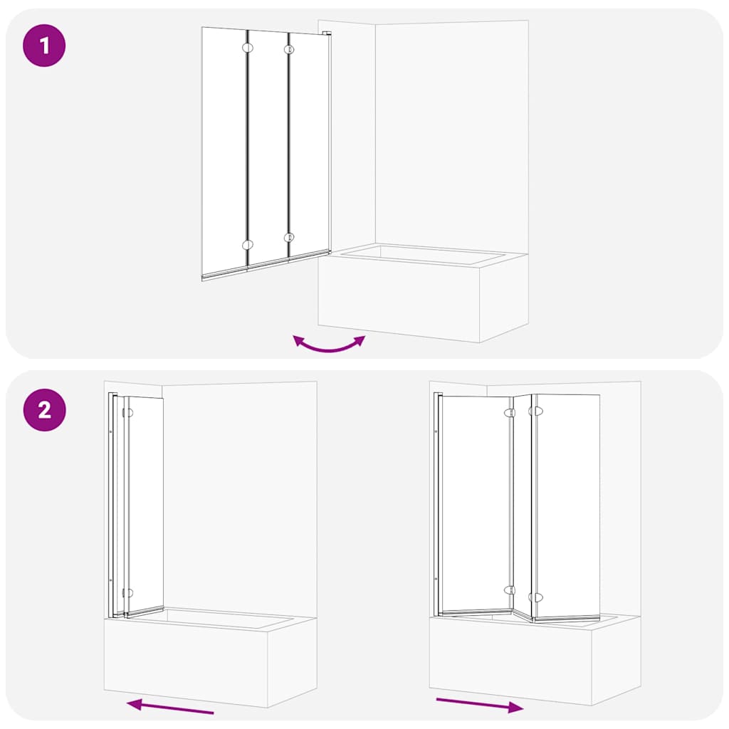 Duschabtrennung Schwarz und Transparent 130 x 130 cm Gehärtetes Glas
