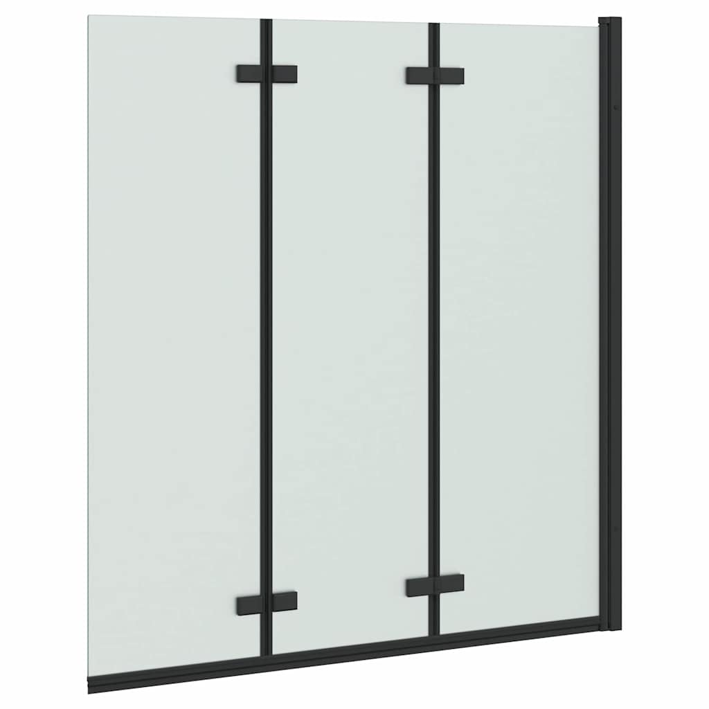 Duschabtrennung Schwarz 130 x 138 cm ESG-Glas und Aluminium