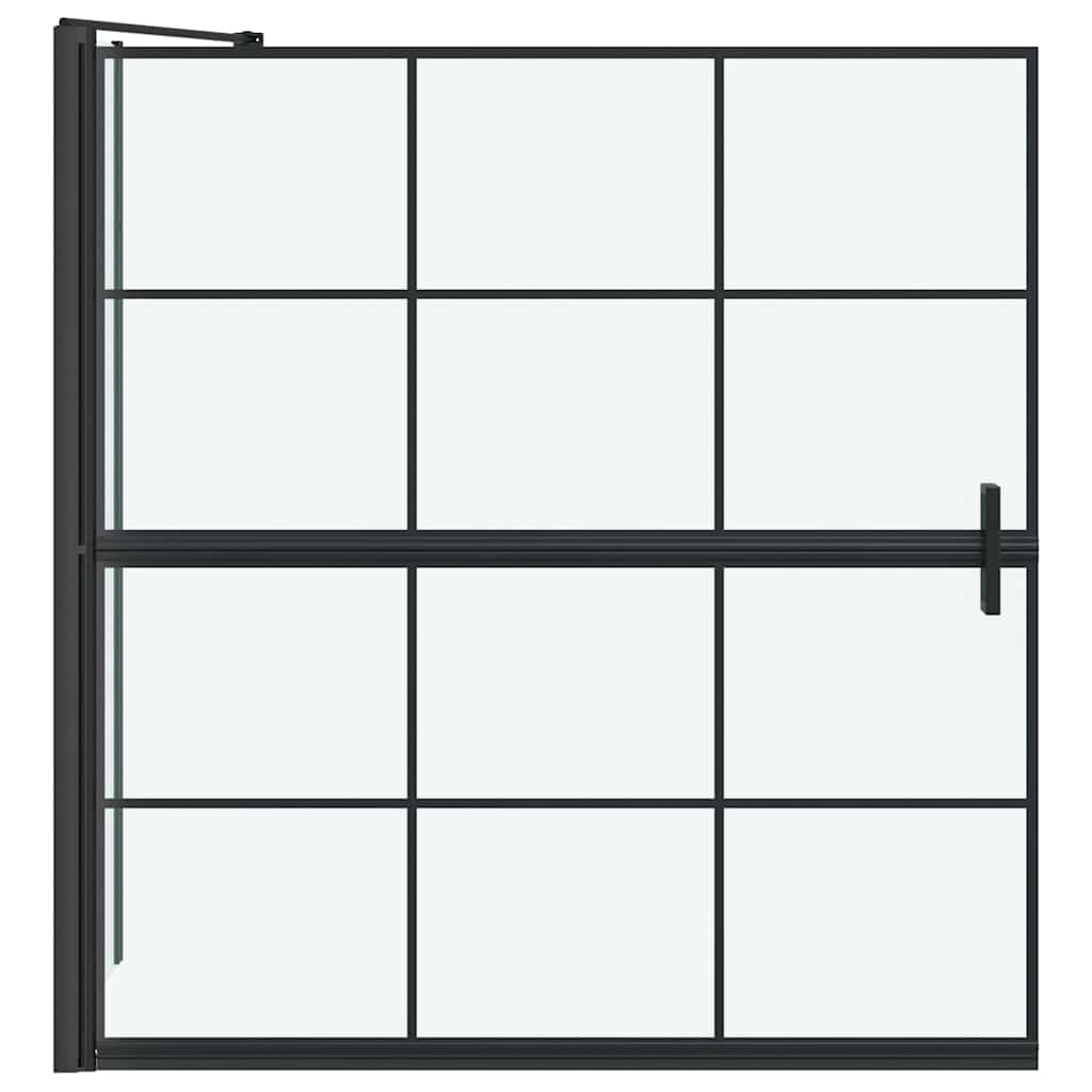Bad-Duschschirm Schwarz und Transparent 116 x 67 x 129.5 cm