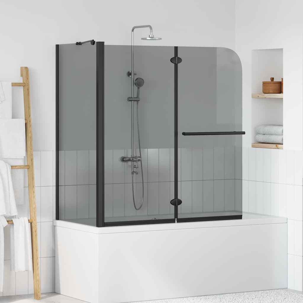 Bi-fold shower enclosure, dark transparent, 120 x 67 x 129 cm