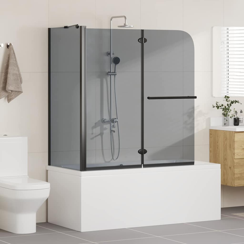 Bi-fold shower enclosure, dark transparent, 120 x 67 x 129 cm