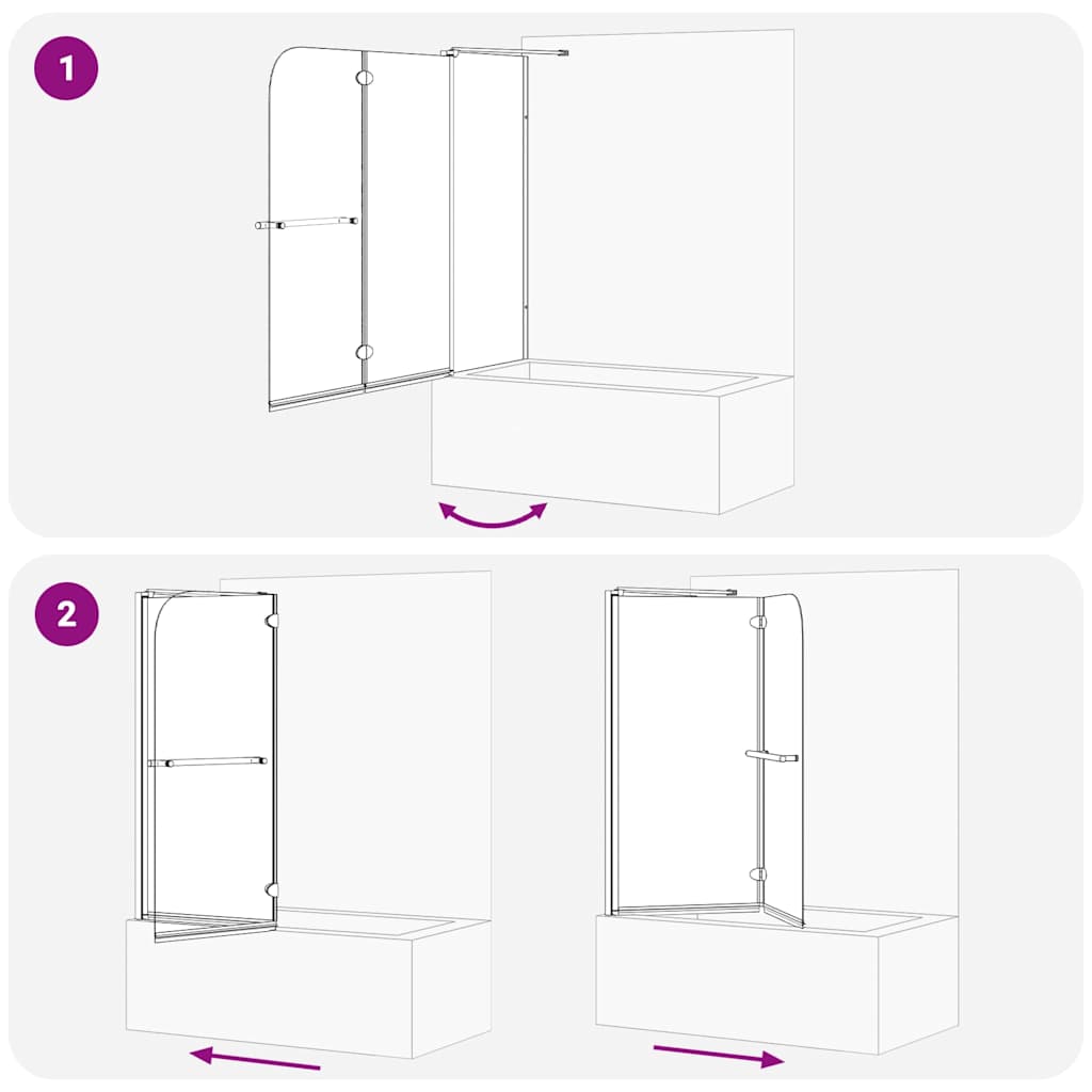 Bi-fold shower enclosure, dark transparent, 120 x 67 x 129 cm