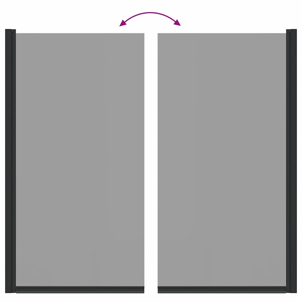 Bad-Duschschirm Schwarz 68 x 130 cm Gehärtetes Glas