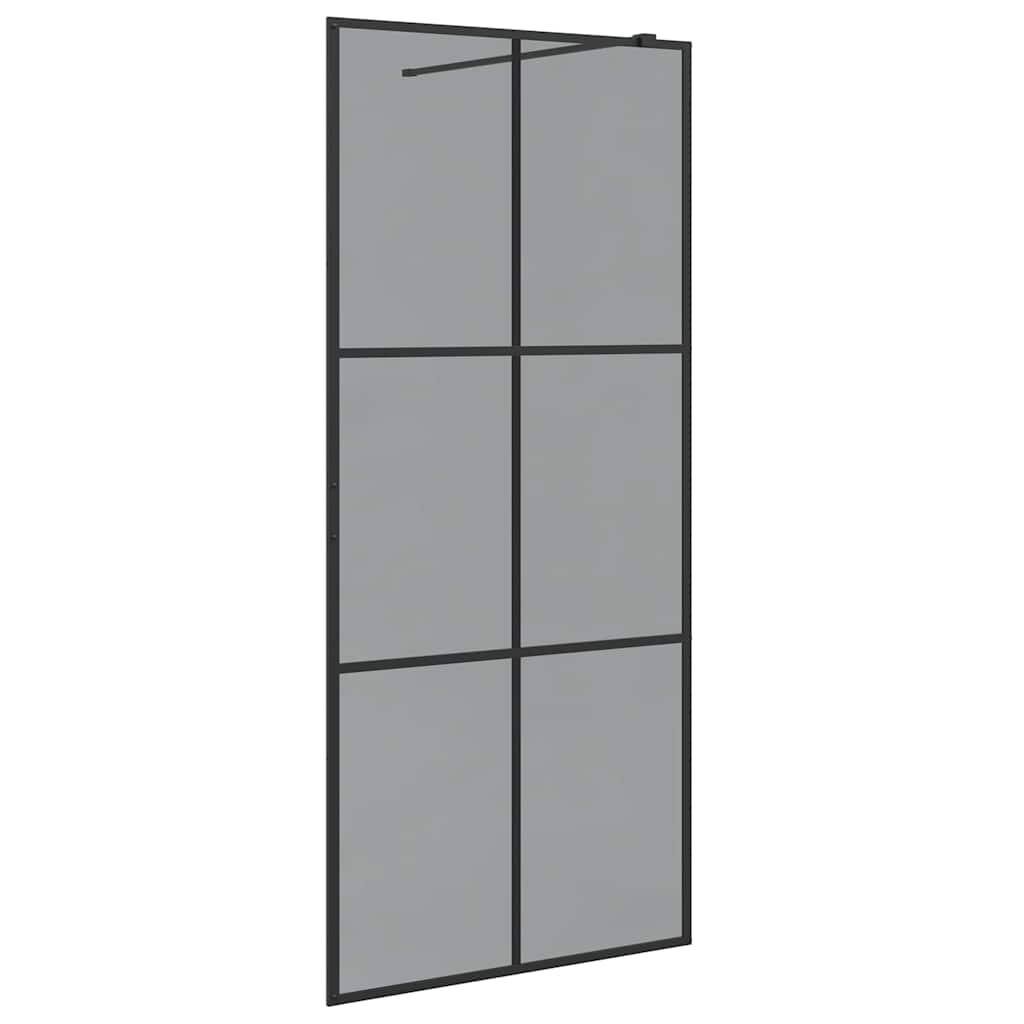 Walk-in Duschwand Schwarz 90 x 195 cm Gehärtetes Glas