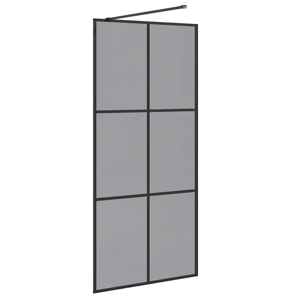 Walk-in Duschwand Schwarz 90 x 195 cm Gehärtetes Glas