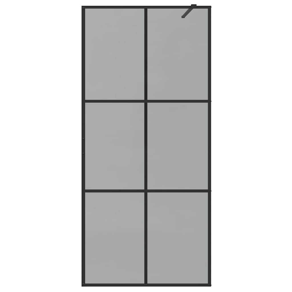 Walk-in Duschwand Schwarz 90 x 195 cm Gehärtetes Glas