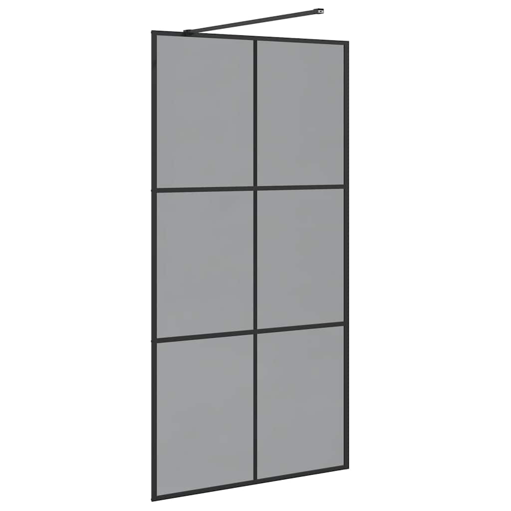Walk-in Duschwand Schwarz 100 x 195 cm Gehärtetes Glas