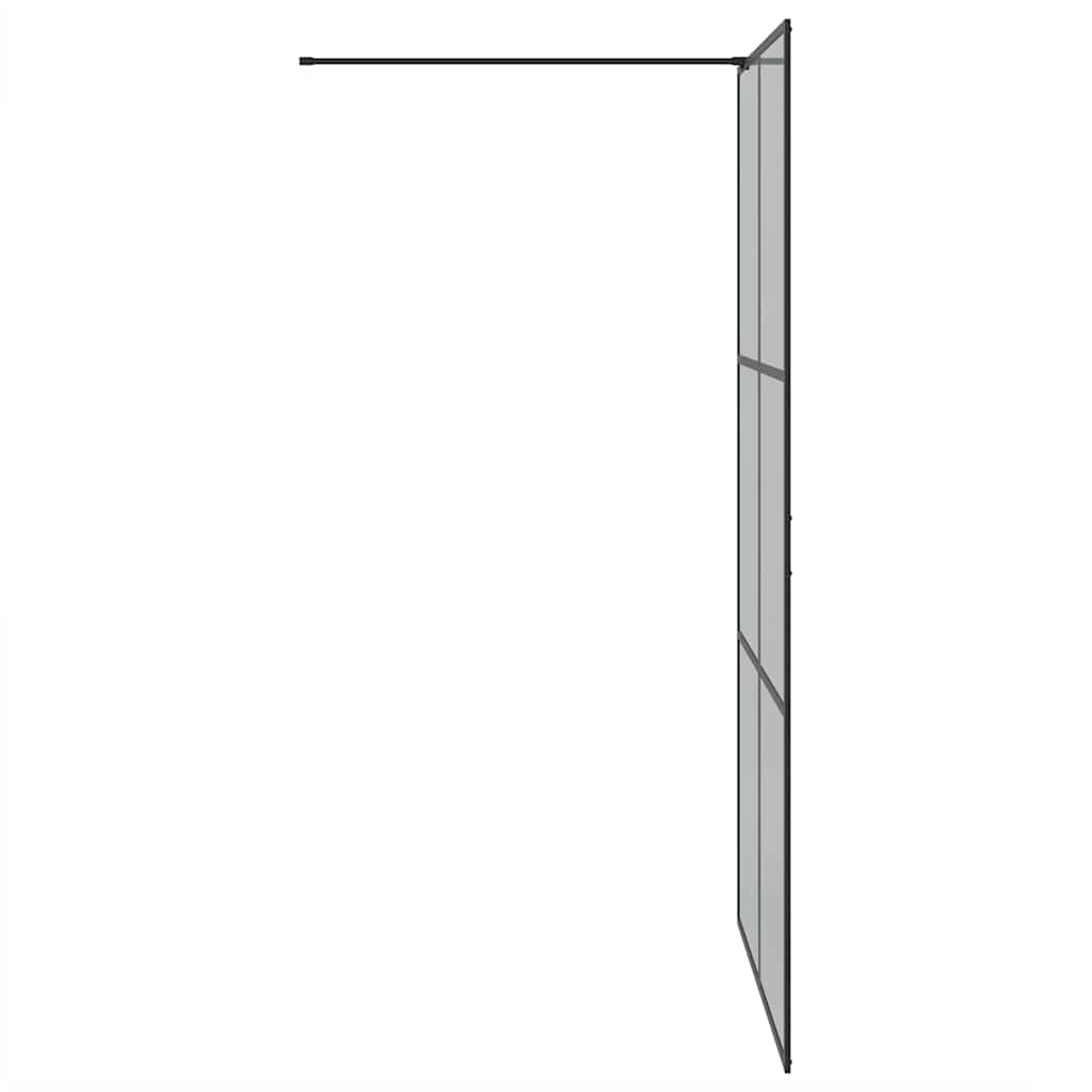 Walk-in Duschwand Schwarz 115 x 195 cm Gehärtetes Glas