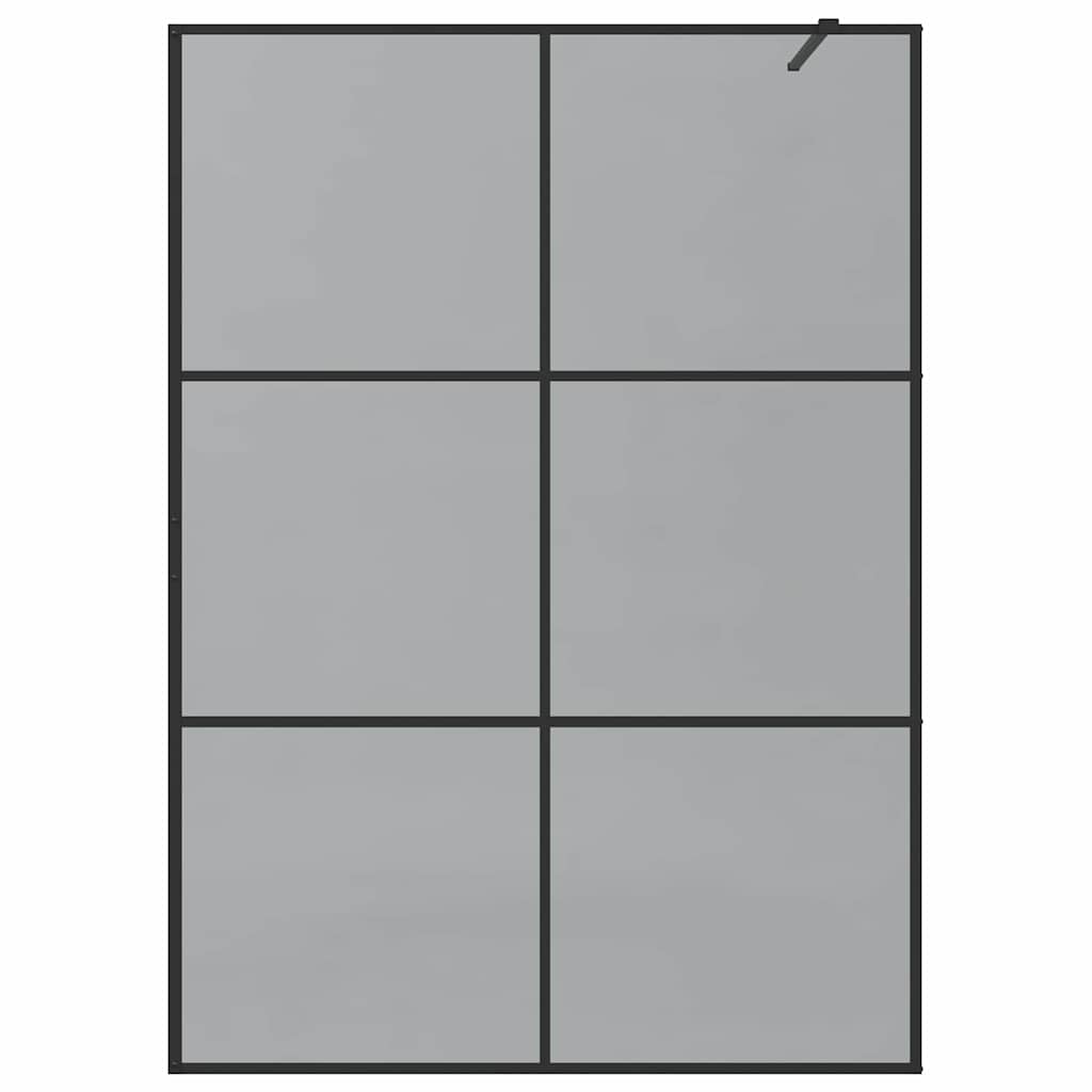 Walk-in shower screen, black, 140 x 195 cm, tempered glass