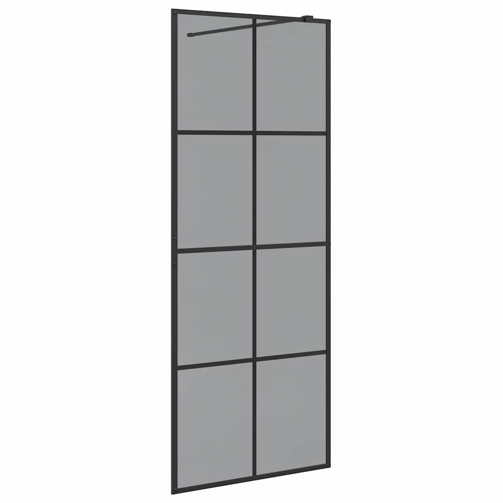 Walk-in Duschwand Schwarz 80 x 195 cm Gehärtetes Glas