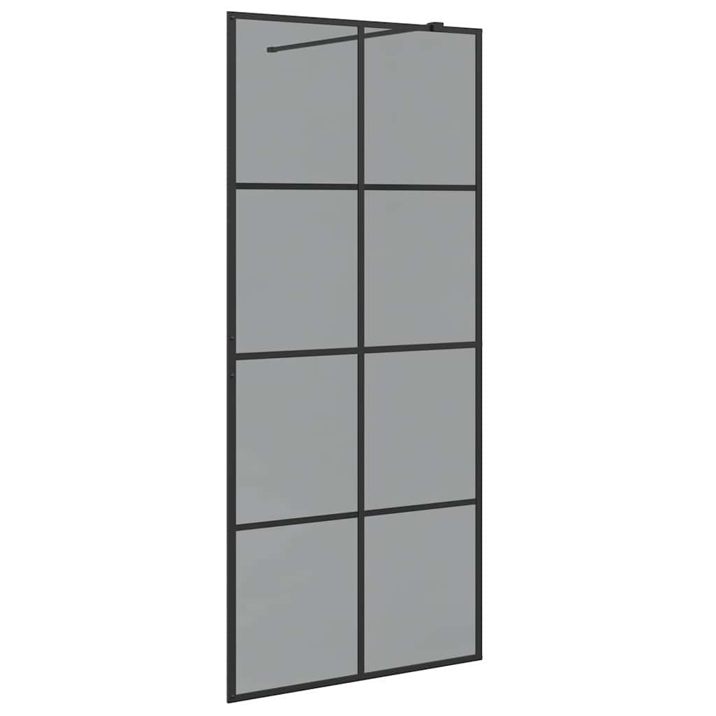 Walk-in Duschwand Schwarz 90 x 195 cm Gehärtetes Glas