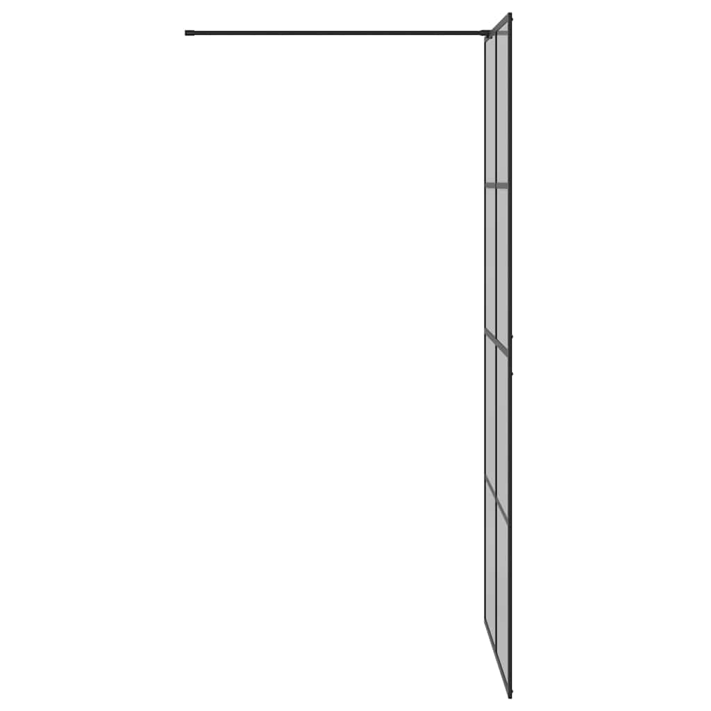Walk-in shower screen, black, 90 x 195 cm, tempered glass