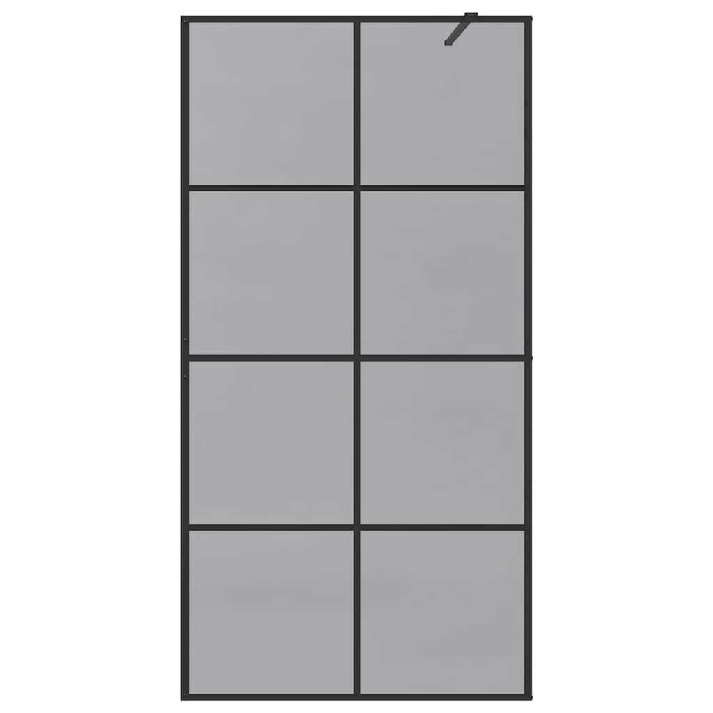 Walk-in Duschwand Schwarz 100 x 195 cm Gehärtetes Glas