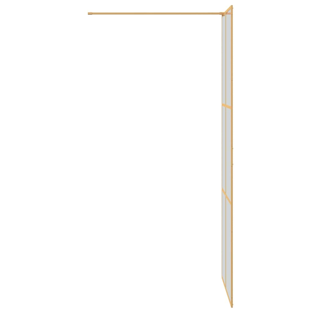 Walk-in shower screen, gold, 80 x 195 cm, tempered glass