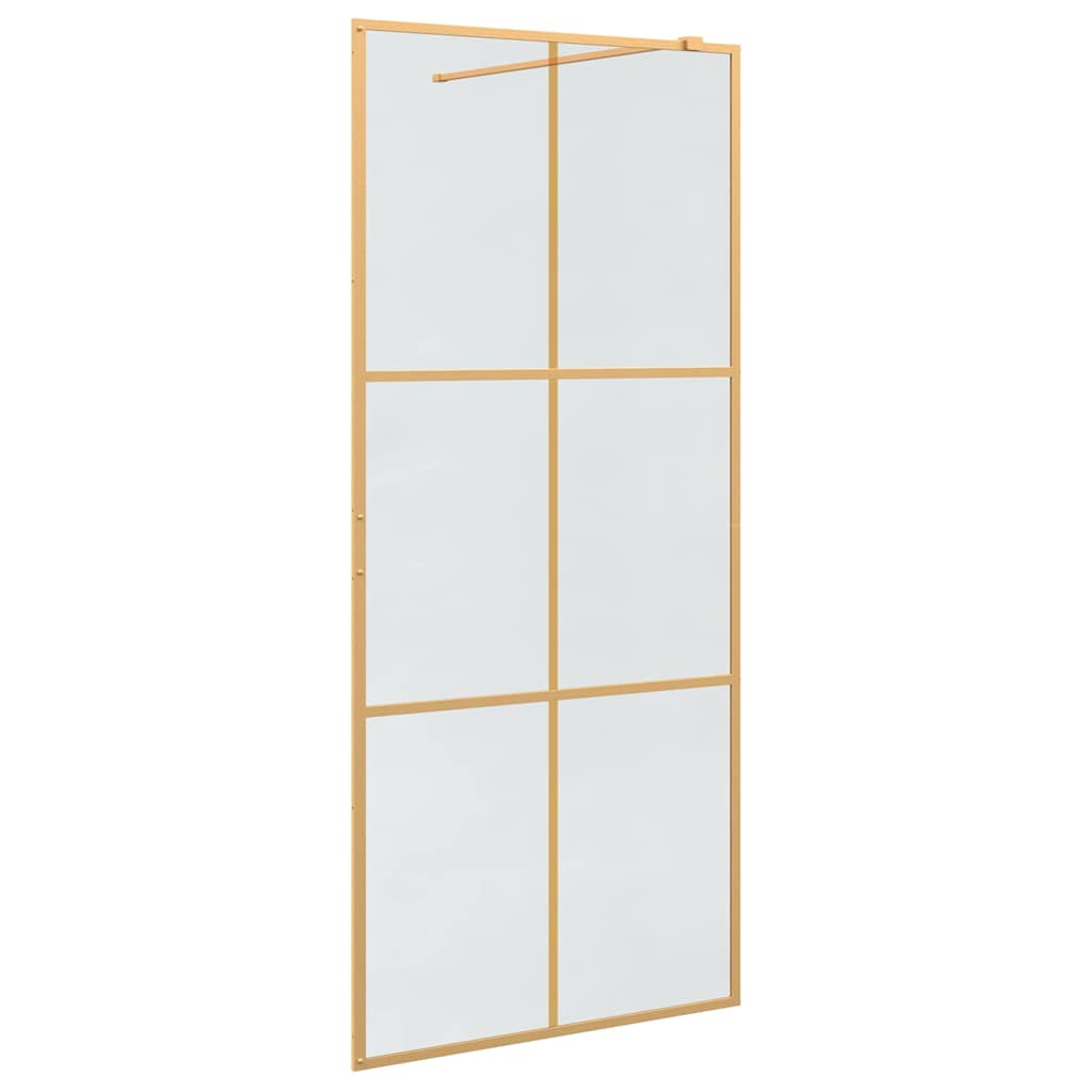 Walk-in Duschwand Gold 90 x 195 cm Gehärtetes Glas