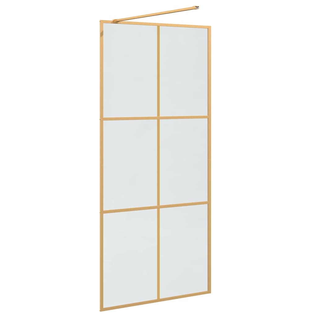 Walk-in Duschwand Gold 90 x 195 cm Gehärtetes Glas