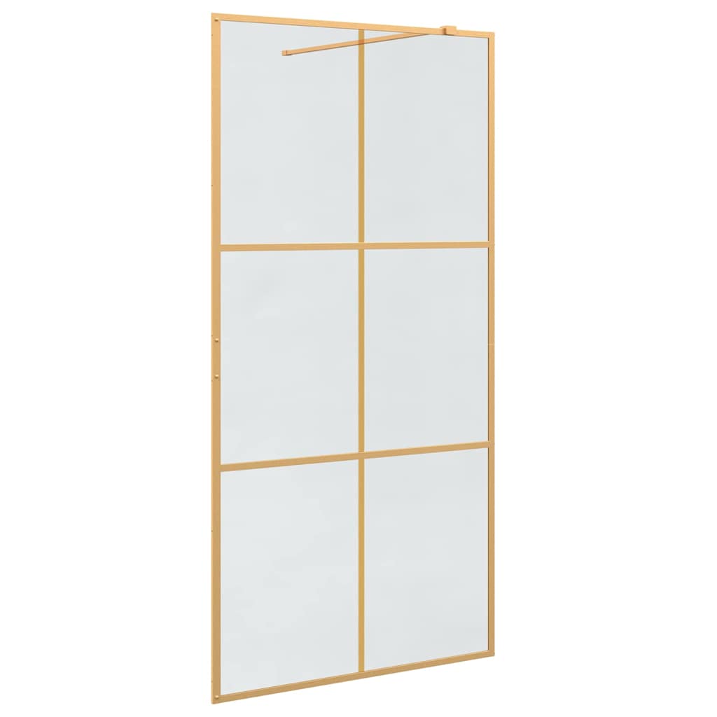 Walk-in Duschwand Gold 100 x 195 cm Gehärtetes Glas