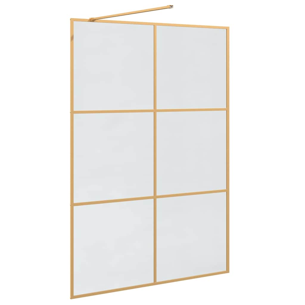 Walk-in Duschwand Gold 140 x 195 cm Gehärtetes Glas
