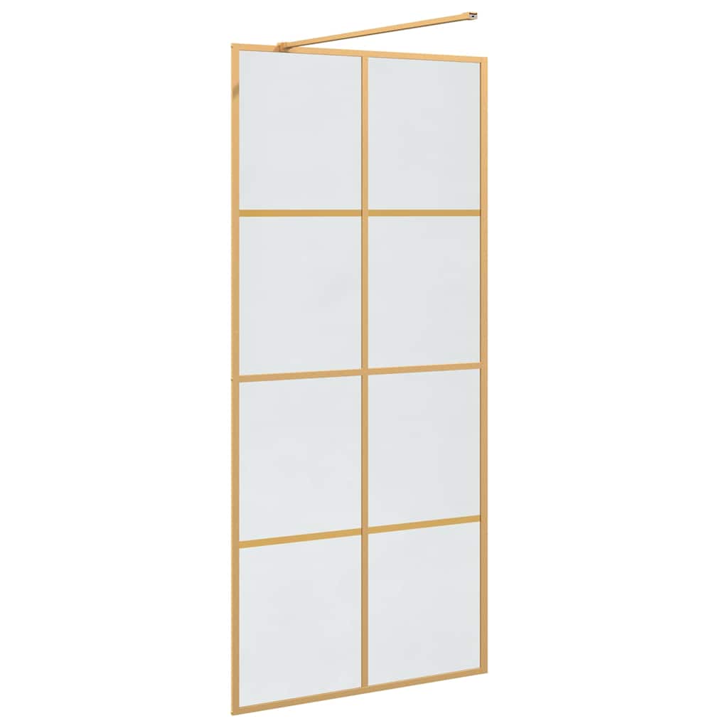 Walk-in Duschwand Gold 90 x 195 cm Gehärtetes Glas