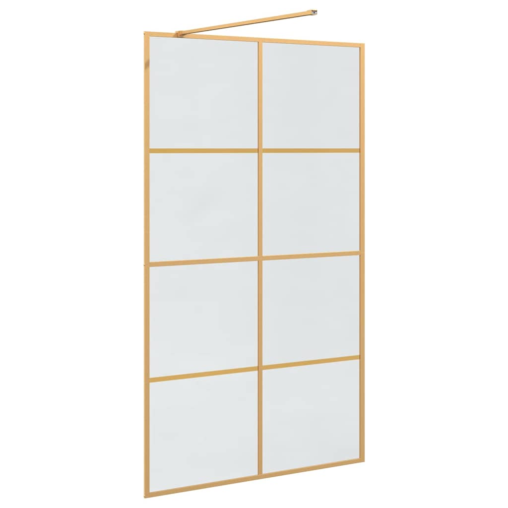 Walk-in shower screen, gold, 115 x 195 cm, tempered glass