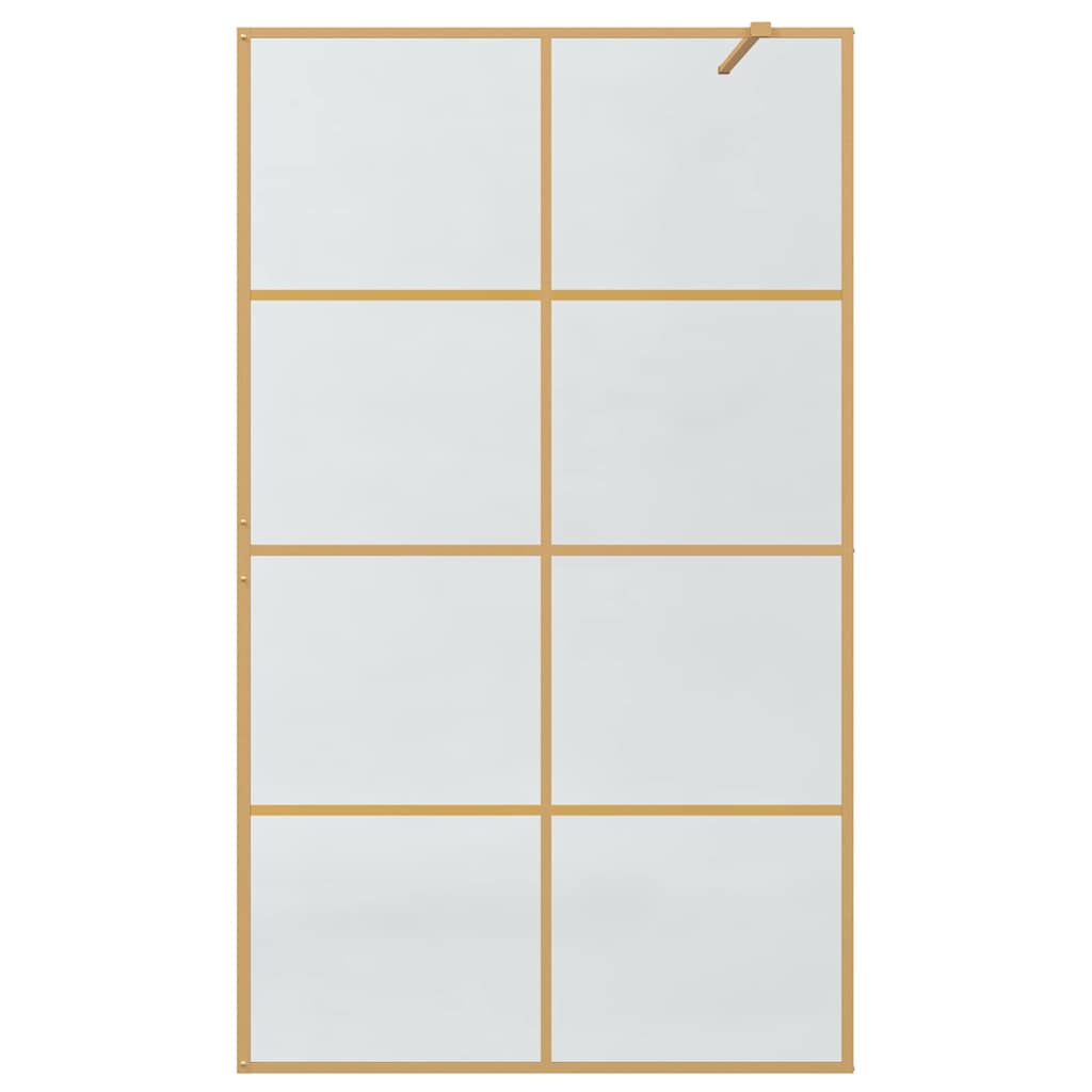 Walk-in shower screen, gold, 115 x 195 cm, tempered glass