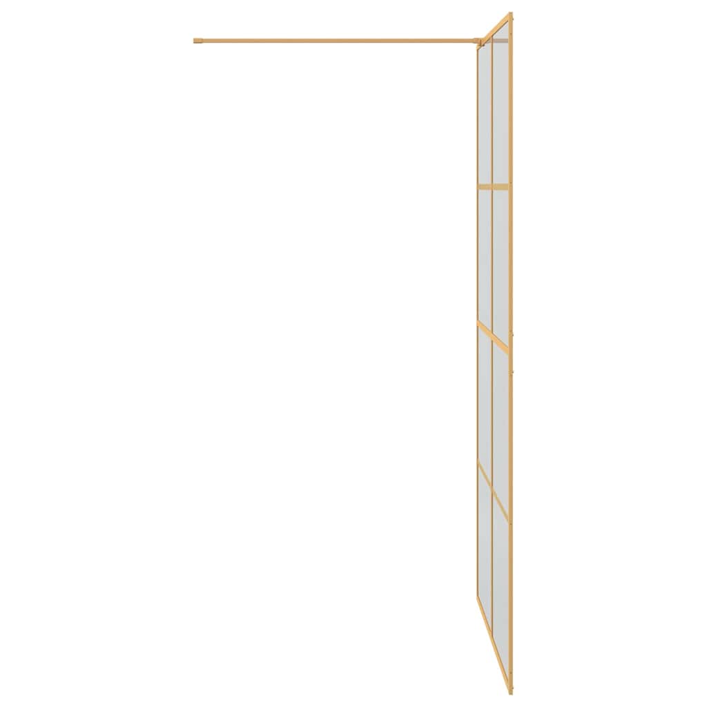 Walk-in shower screen, gold, 115 x 195 cm, tempered glass