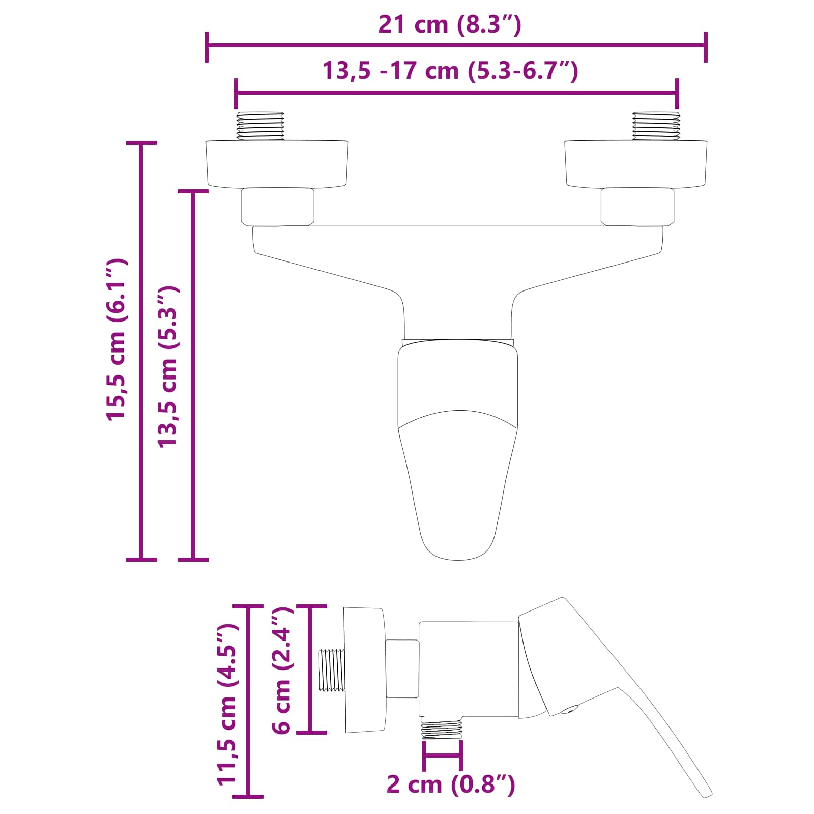 Duschmischer Schwarz G 1 / 2 Zoll