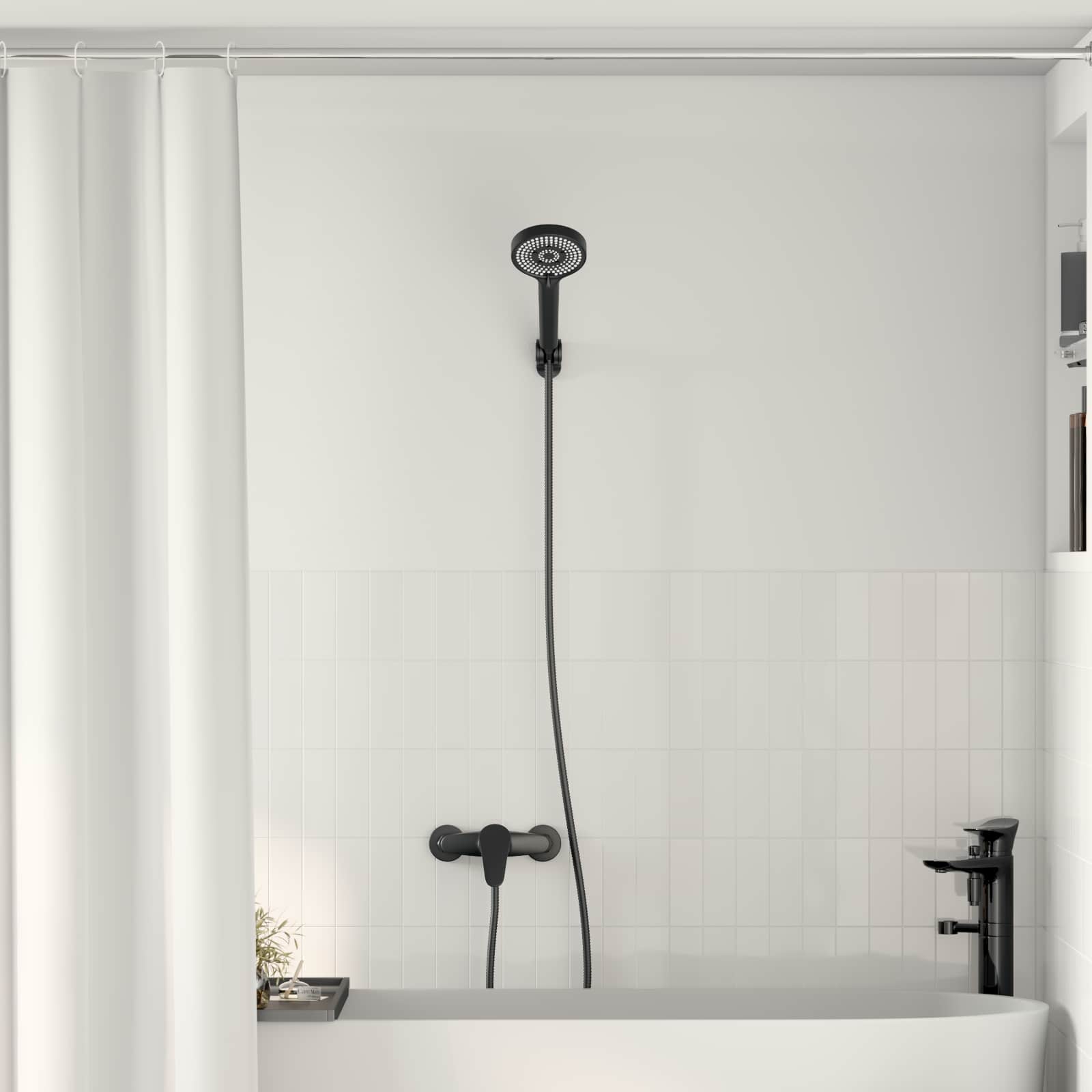 Duschkopf Set Schwarz G 1 / 2 Zoll