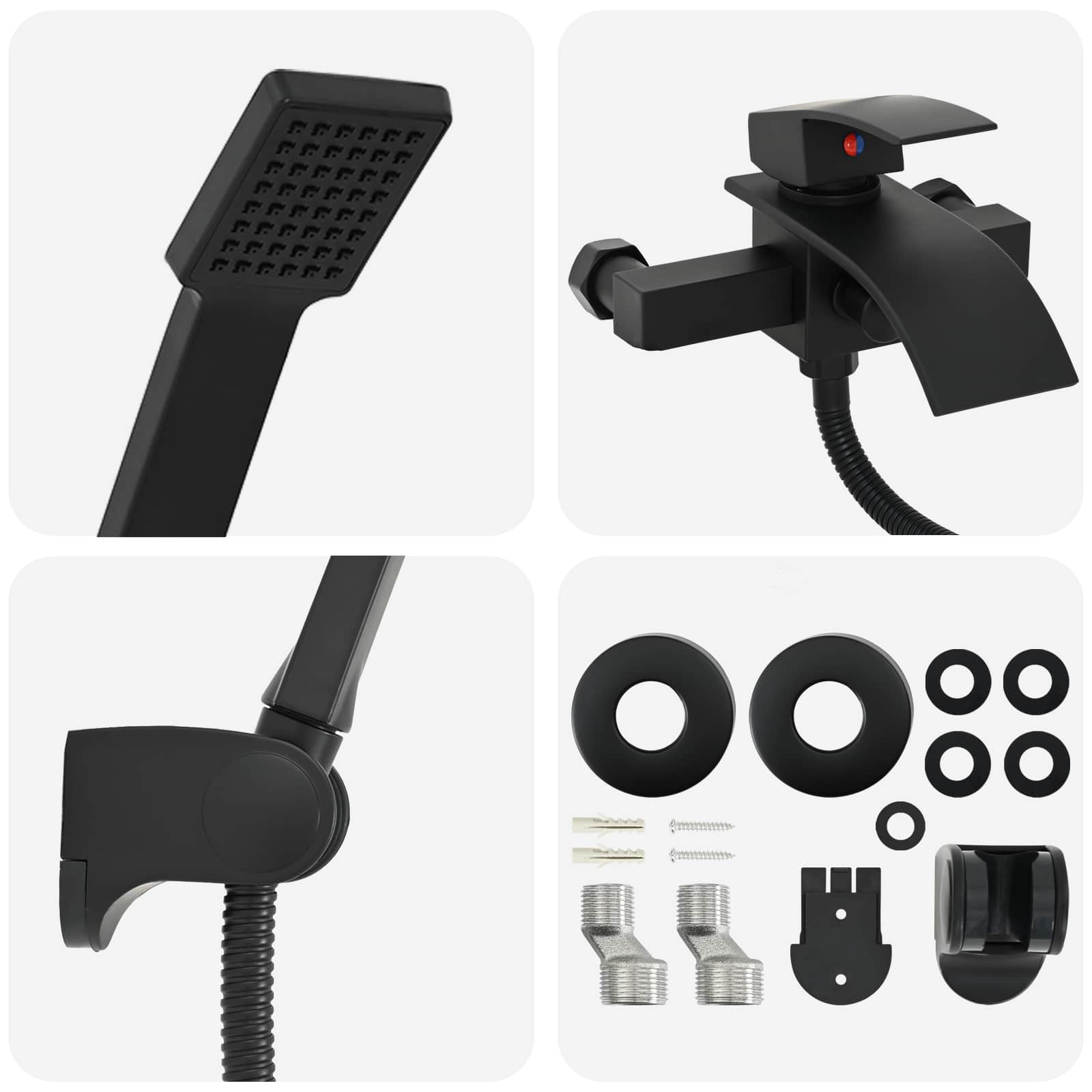 Duschkopf Set Schwarz G 1 / 2 Zoll