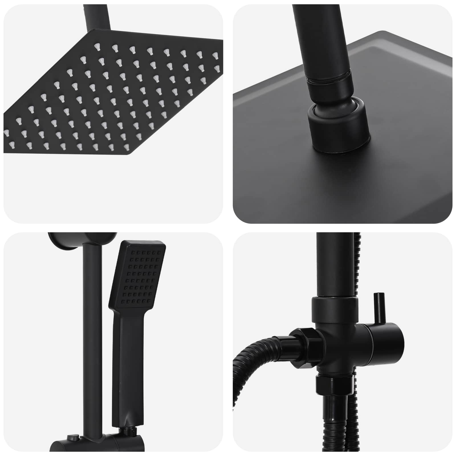 Duschsystem Schwarz 45 x 20 x 96 cm Messing, Sus201 und ABS