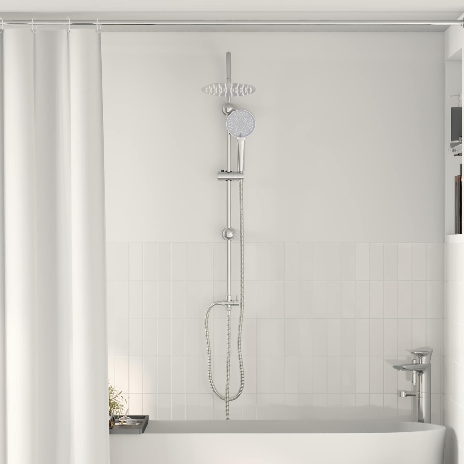 Shower system silver 45 x 20 x 96 cm brass, Sus201 and ABS