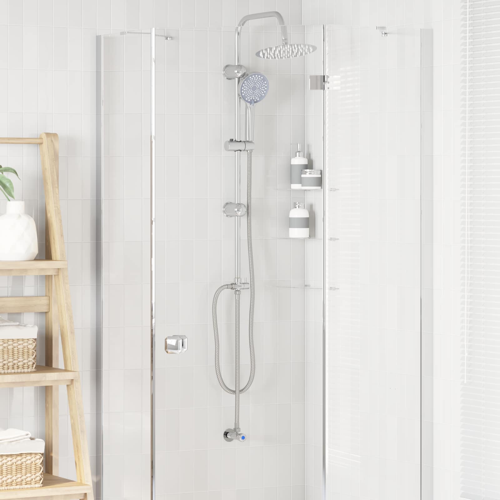 Shower system silver 45 x 20 x 96 cm brass, Sus201 and ABS
