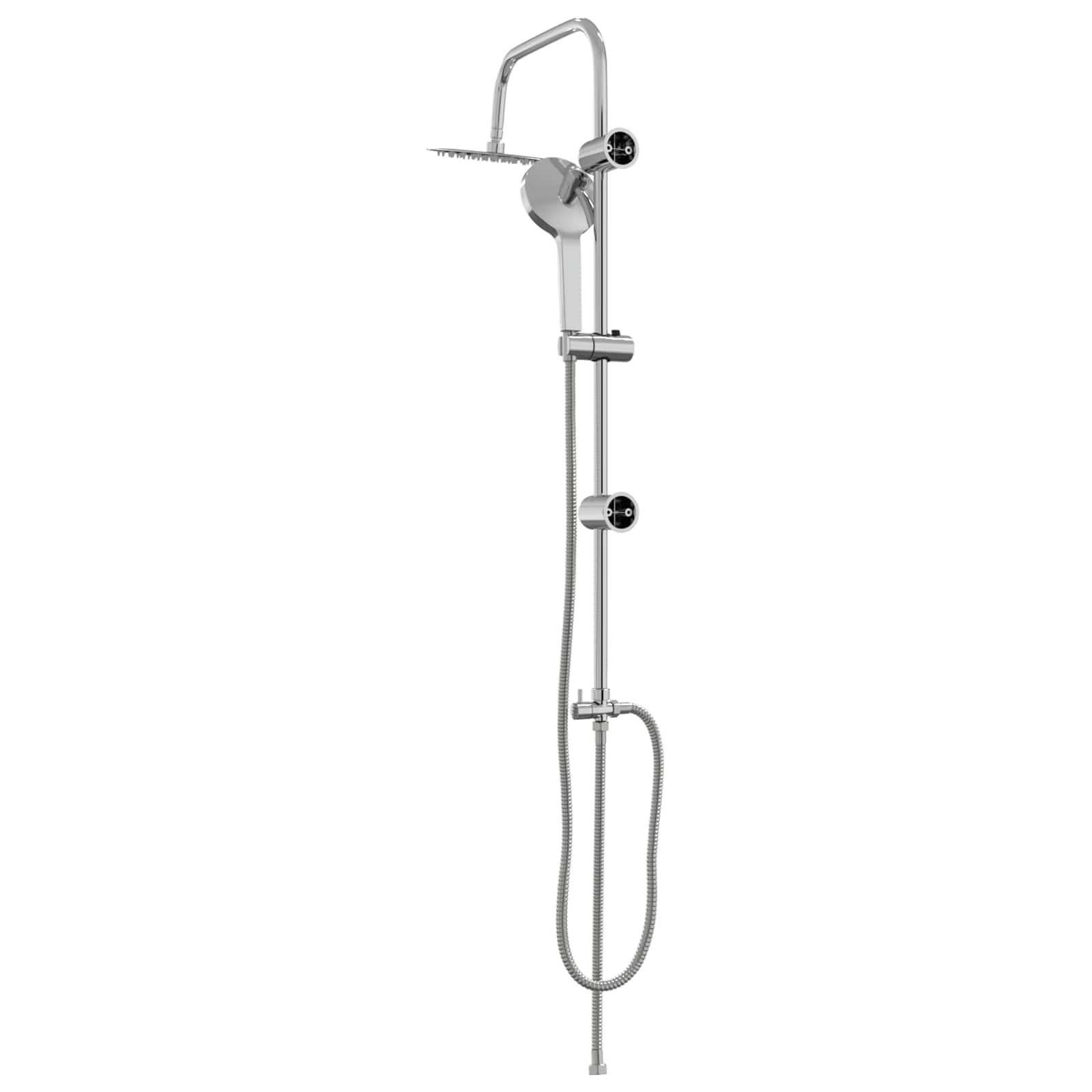 Shower system silver 45 x 20 x 96 cm brass, Sus201 and ABS