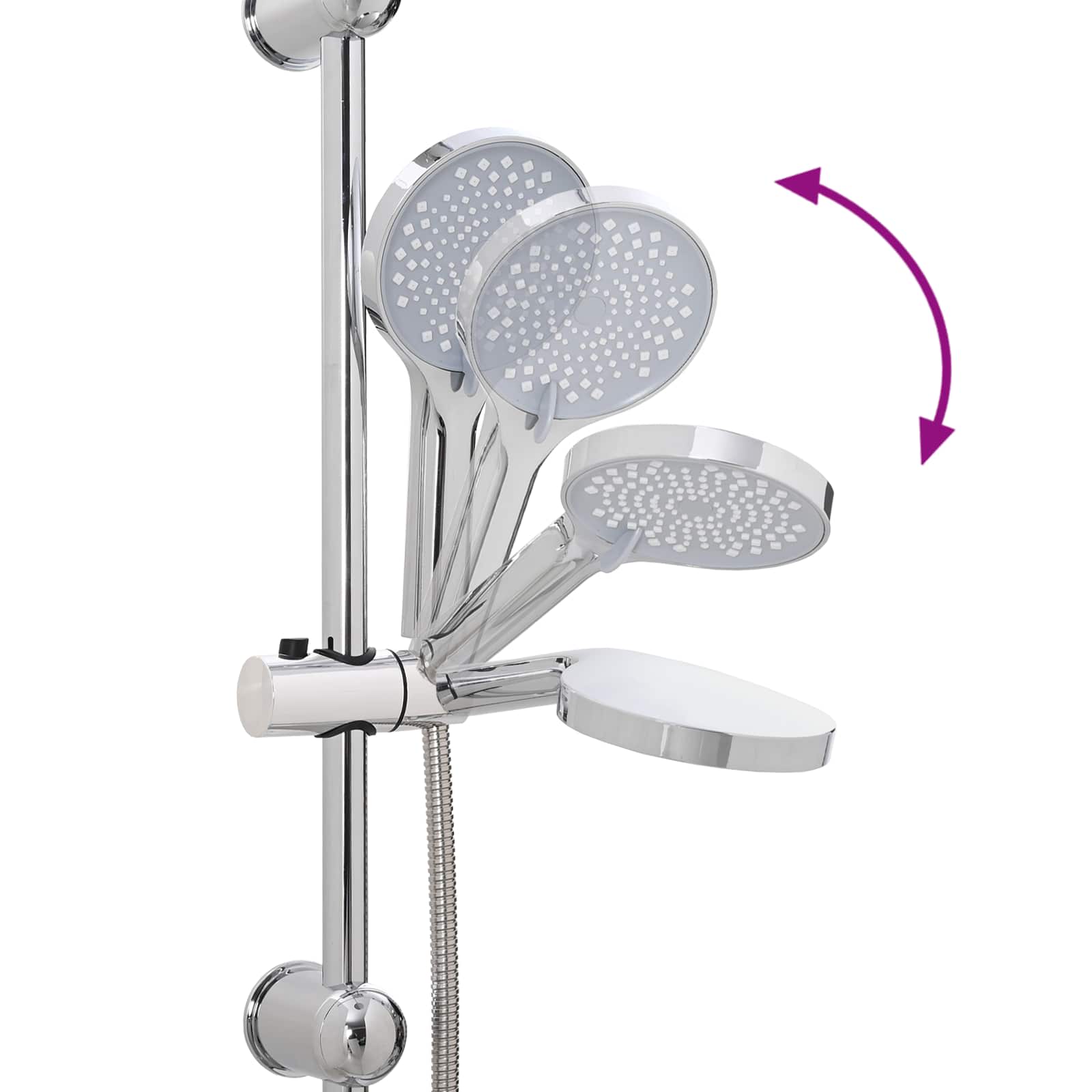 Shower system silver 45 x 20 x 96 cm brass, Sus201 and ABS