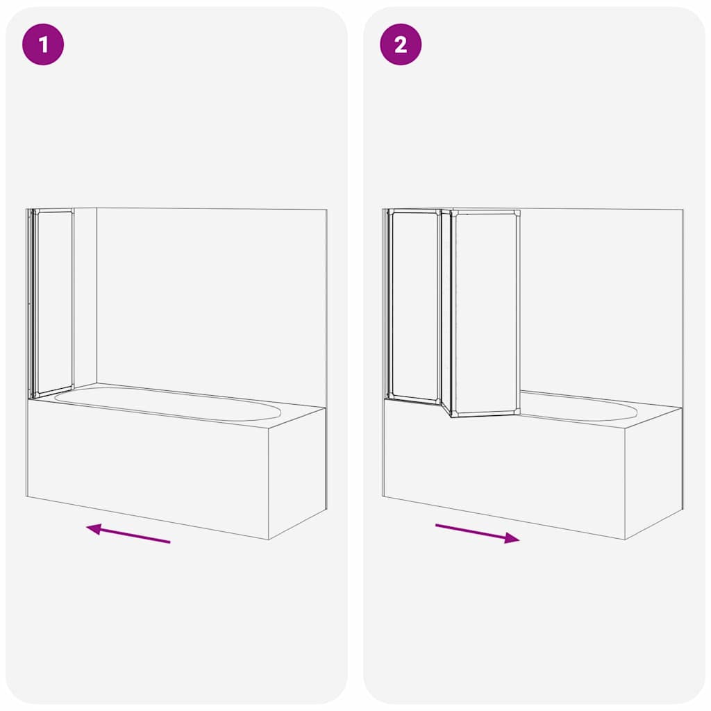 Badewannenbildschirm Matt 120 x 117 cm Aluminium & PP-Paneel