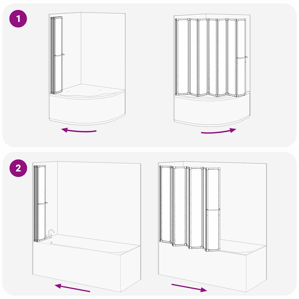 Bathtub screen, matte finish, 168 x 140 cm, aluminum &amp; PP panel