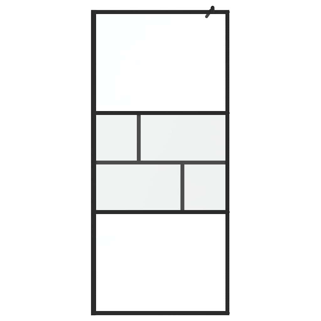 Walk-in Duschwand Schwarz 80 x 195 x 0,5 cm Glas und Aluminium