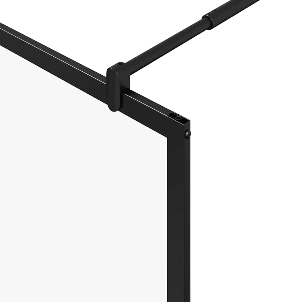 Walk-in shower screen, black, 80 x 195 x 0.5 cm, glass and aluminum