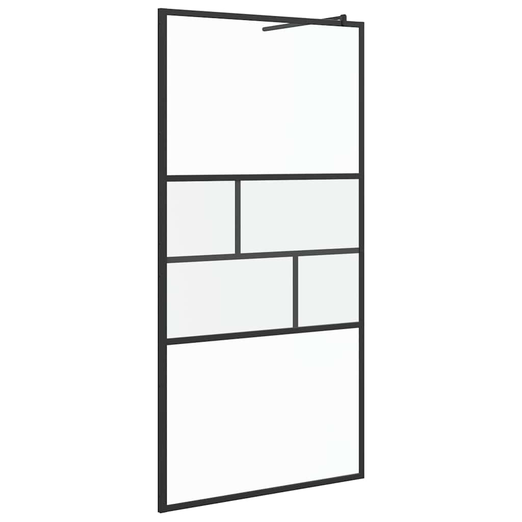 Walk-in Duschwand Schwarz 80 x 195 x 0,5 cm Glas und Aluminium
