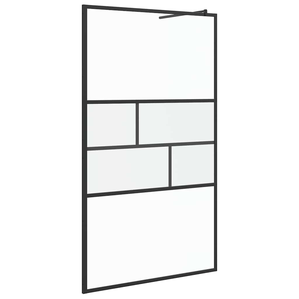 Walk-in Duschwand Schwarz 80 x 195 x 0,5 cm Glas und Aluminium