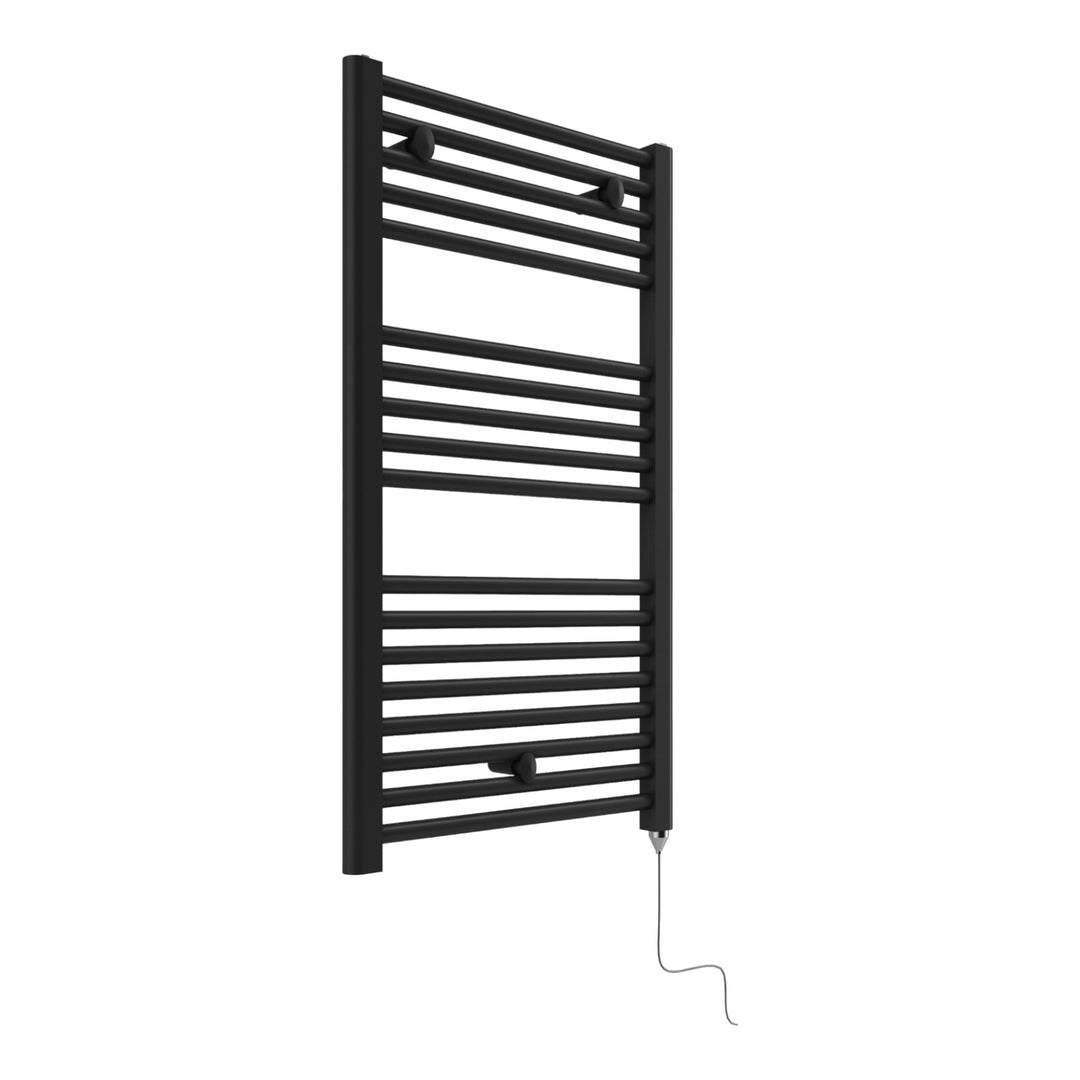 Design towel warmer E-Innsbruck Contract, matt black, straight, 920 x 480 mm