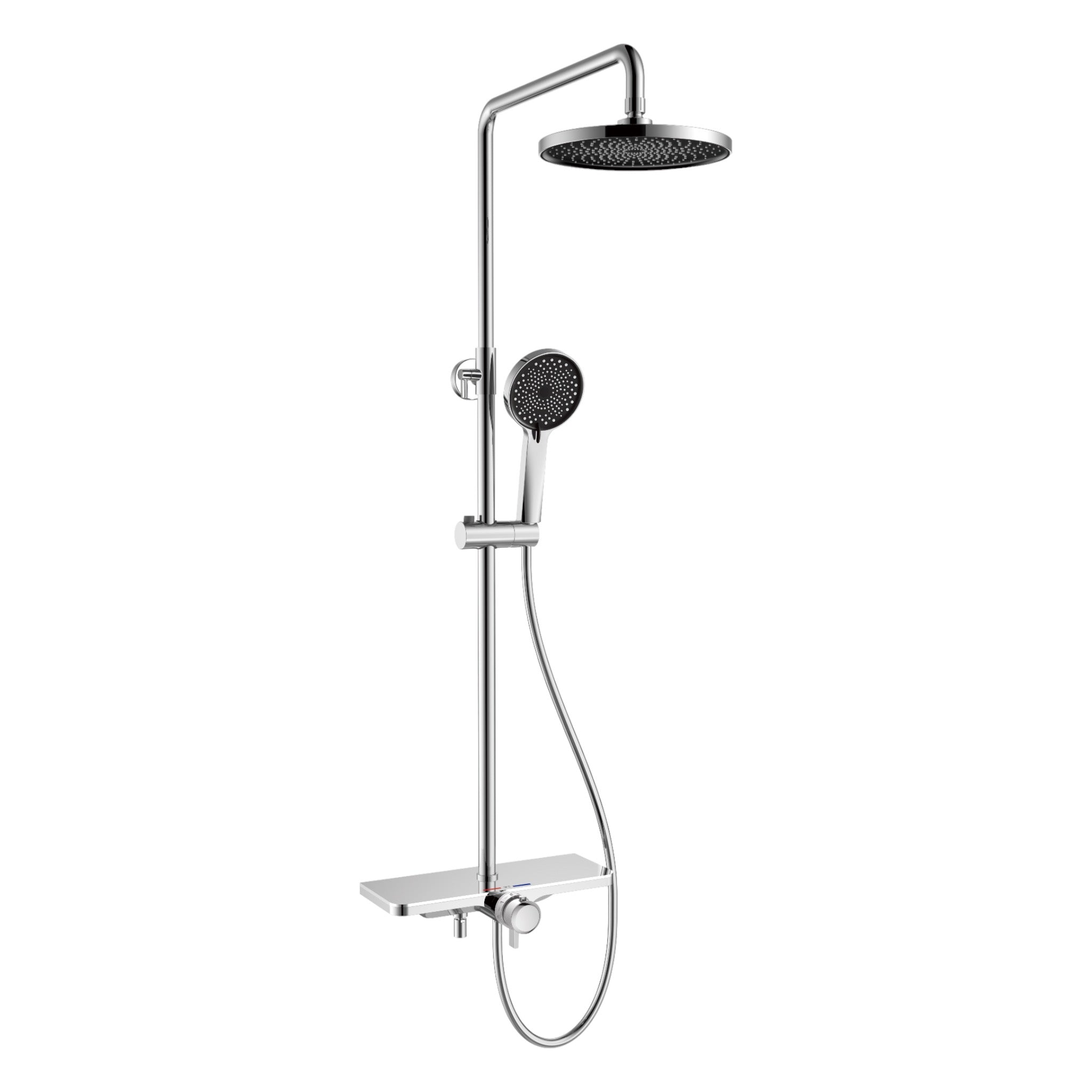Overhead shower rail set chrome