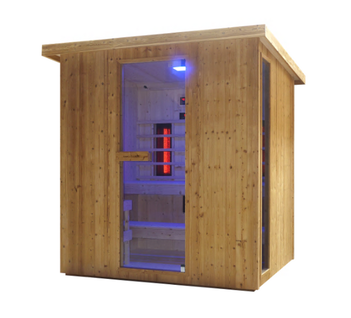 Outdoor Kombination Sauna und Infrarotkabine LAHTI für 4 - 6 Personen