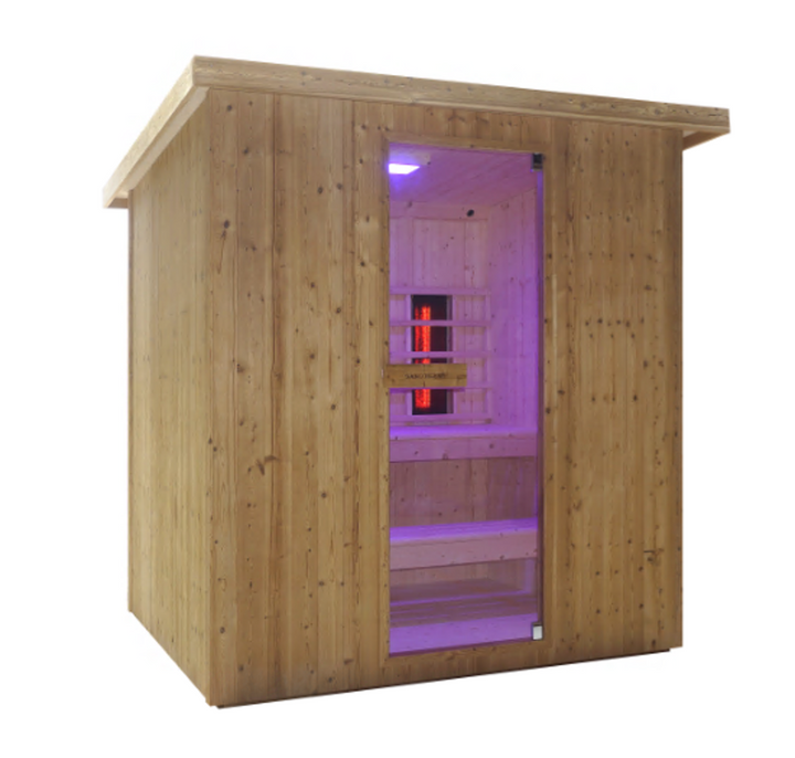 Outdoor Kombination Sauna und Infrarotkabine LAHTI für 4 - 6 Personen