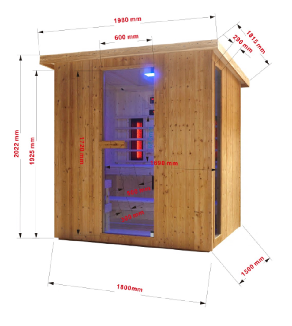 Sauna exterior combinada y cabina de infrarrojos LAHTI