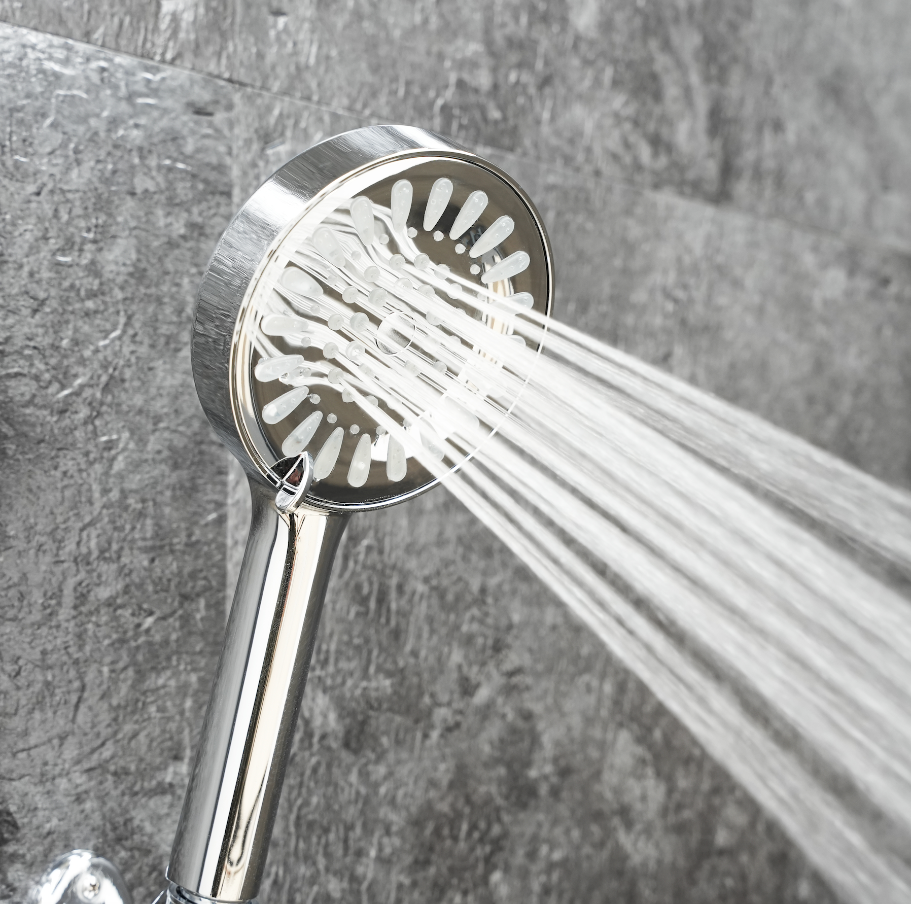 Ducha de mano en cromo de 12 cm con 3 funciones 