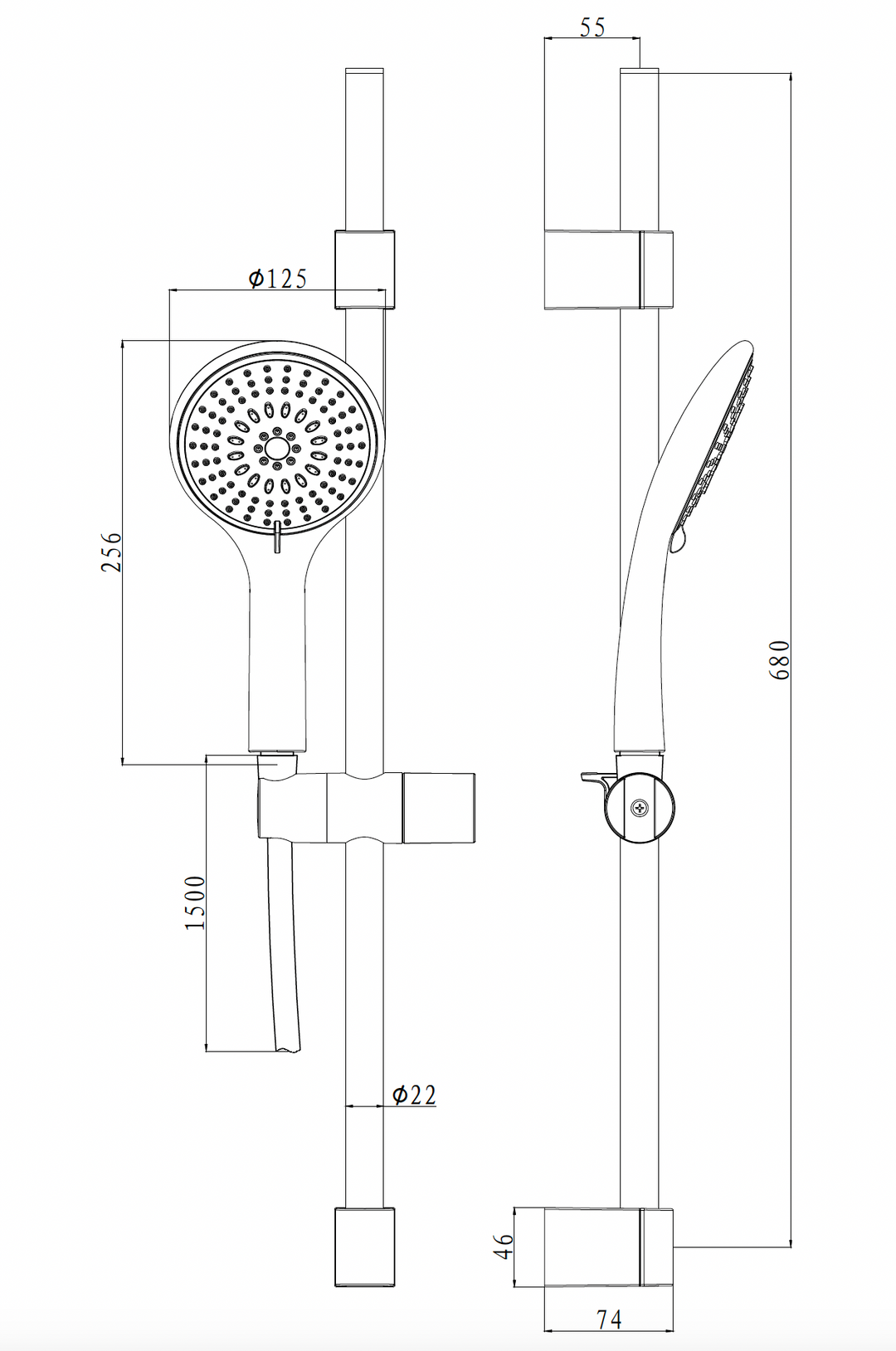 Brauseset mit 5 Funktionen Brause