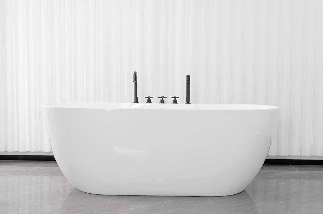 Freistehende Badewanne ARUBA schwarz 170x75x58 cm