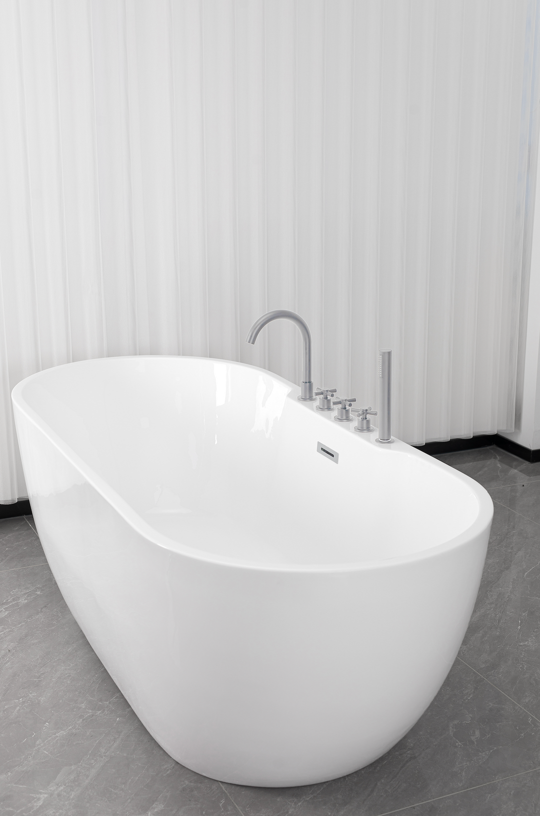 Freistehende Badewanne ARUBA chrom 170x75x58 cm