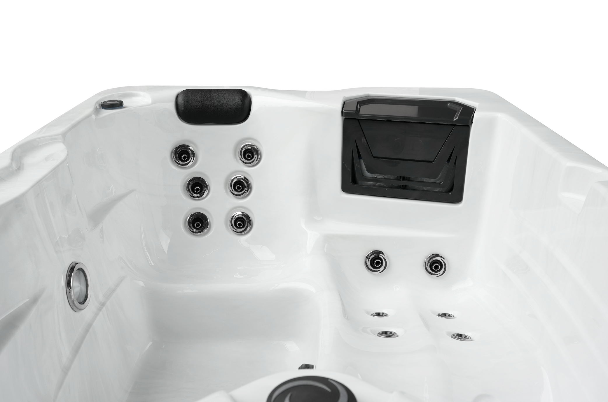 Outdoorwhirlpool Diablo WHITE MARBLE inkl. Abdeckung und Treppe  - 210 x 160 x 80cm